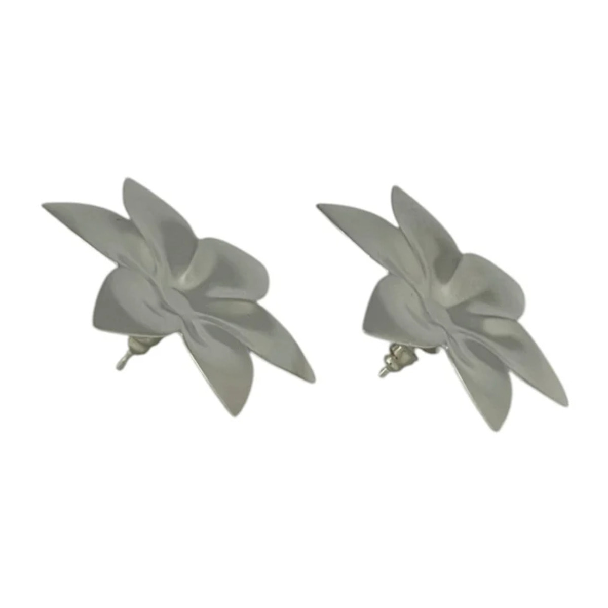 Pendiente flor 3D margarita laton plata10µ