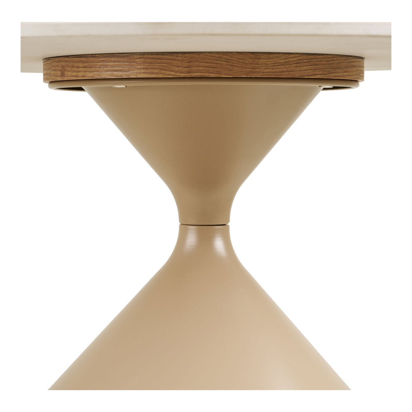 Tavolino da salotto Annecy in ceramica effetto travertino e acciaio ø70 cm