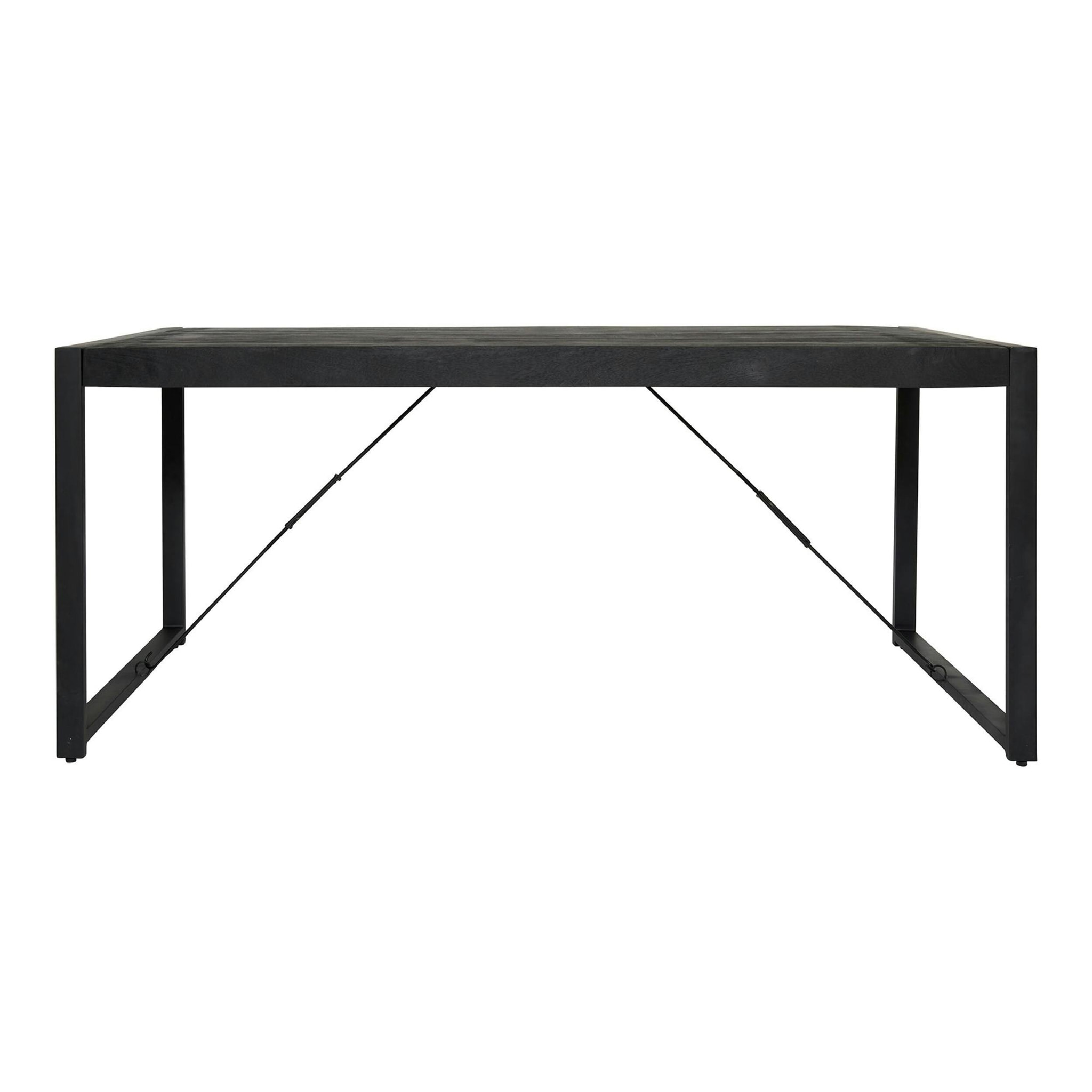 Table à manger noire en bois 220 cm MILORA