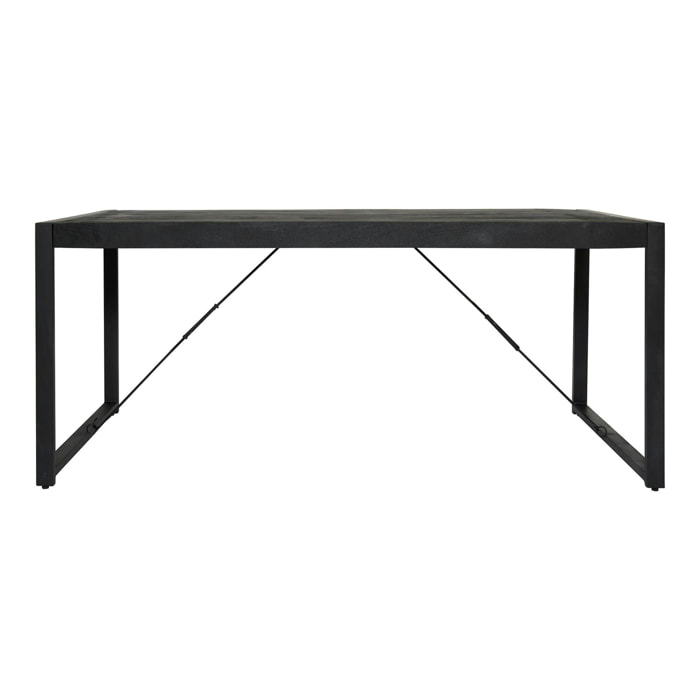Table à manger noire en bois 220 cm MILORA
