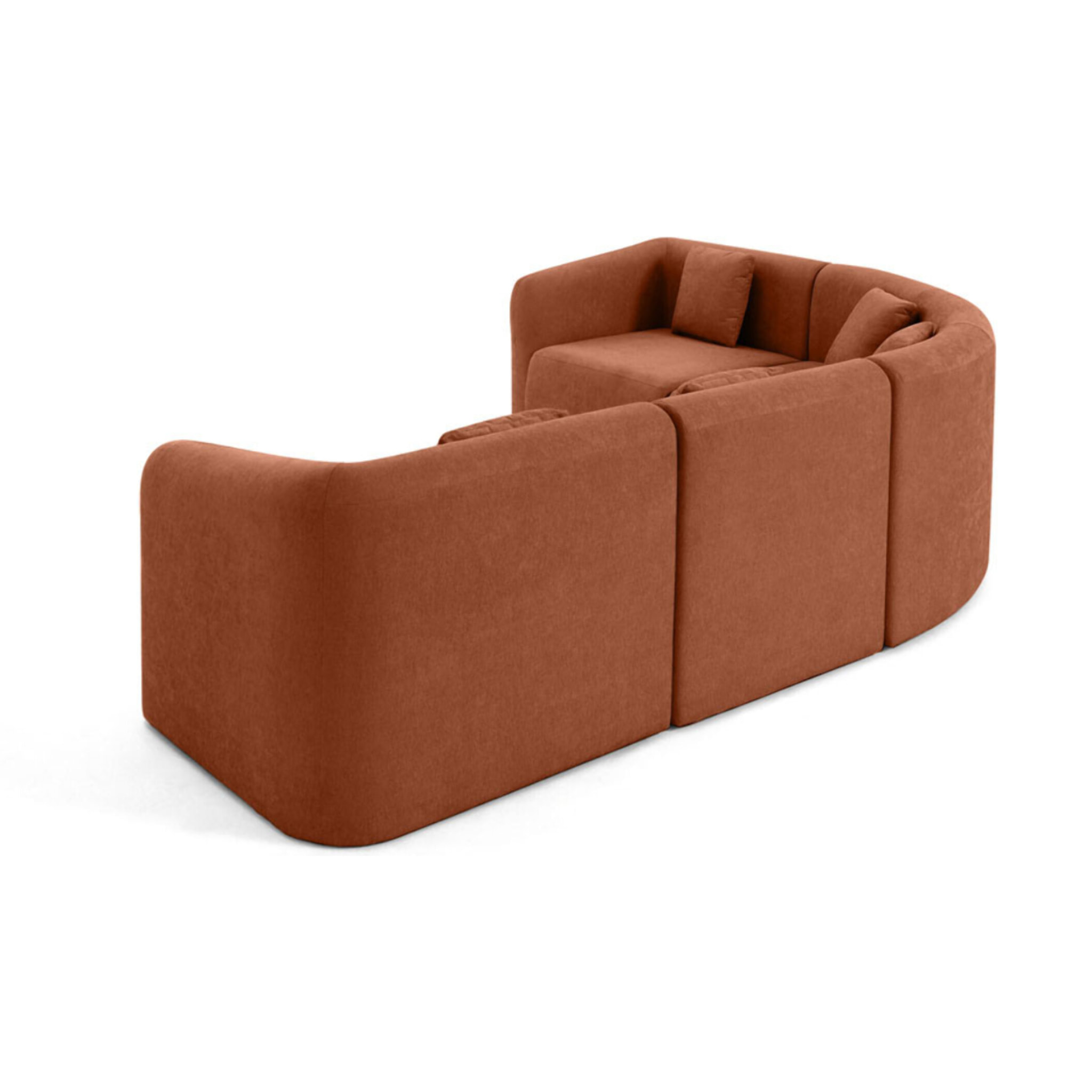Ikare - canapé d'angle modulable réversible - 5 places - en tissu - Terracotta