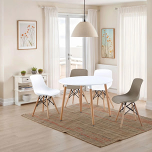 Mesa de comedor redonda Skandia Blanco - Madera de haya