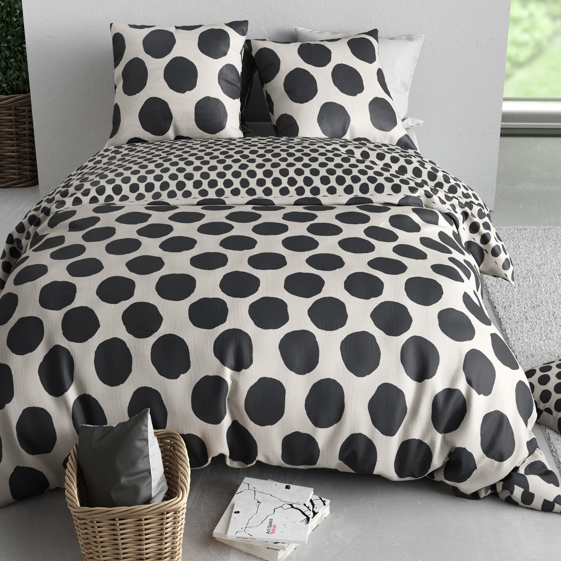 Parure Housse De Couette 3pcs 100% Coton 57 Fils NICO