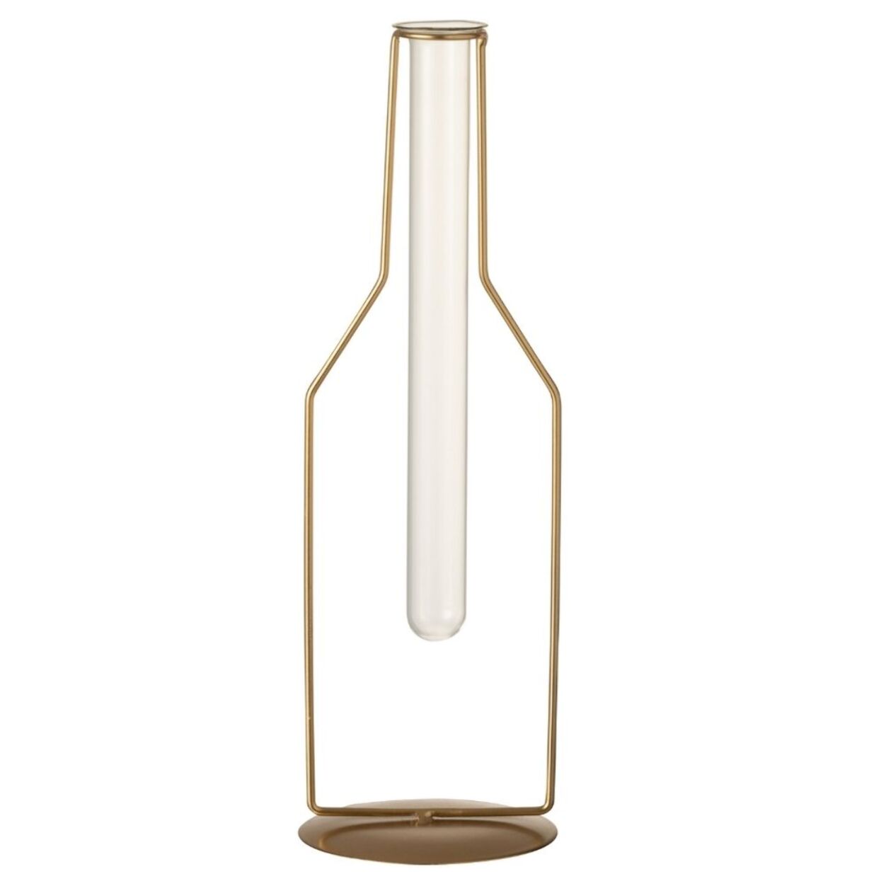 J-Line vase 1 Tube Bouteille - métal/verre - or - large - 33 cm de hauteur