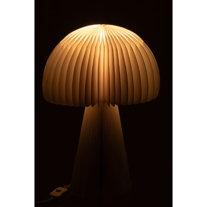 J-Line abat-jour Champignon Pliable - papier - blanc cassé
