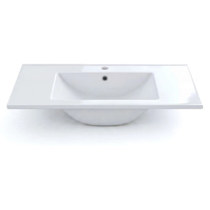 Lavabo cerámico rectangular en blanco 81,5x46 cm Volga Blanco