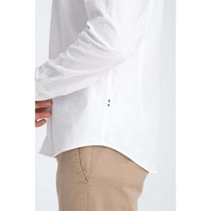 camicia uomo 1 bottone button down slim Jacquard Fantasia Bianco