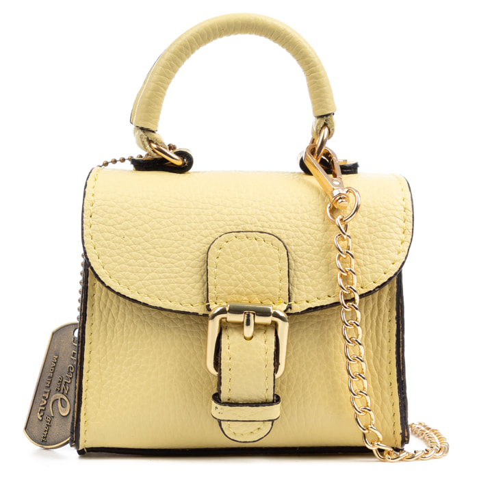 Annicco mini bolso de mano y bandolera mujer. Piel auténtica acabado Dollaro.