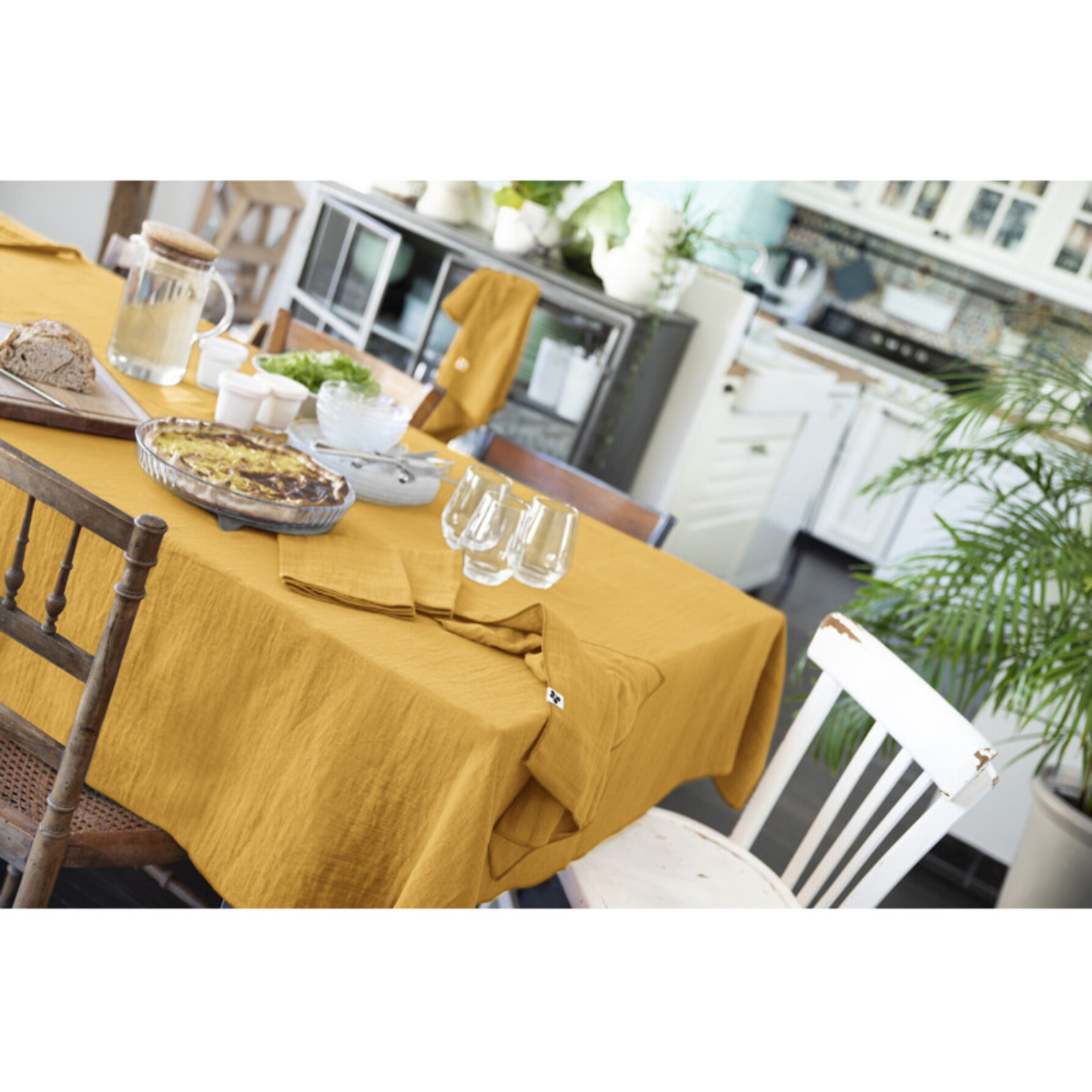 Lot de 3 serviettes 40x40 cm en gaze de coton - 10 coloris - GAIA