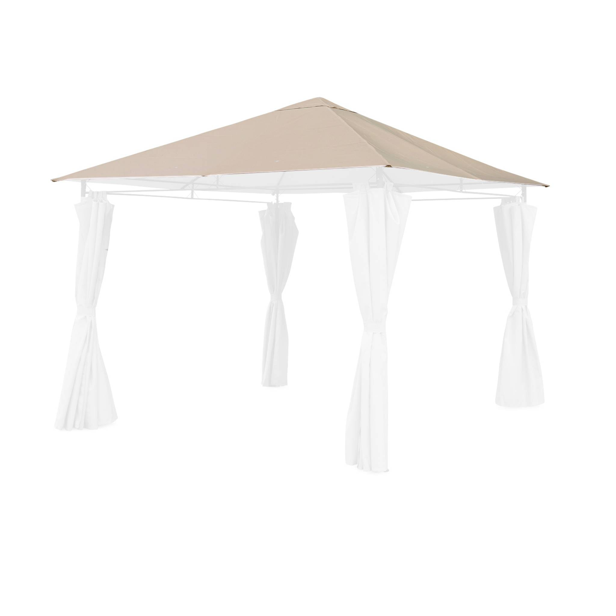 Toile de toit beige pour tonnelle 3x3m Elusa - toile de rechange pergola. toile de remplacement