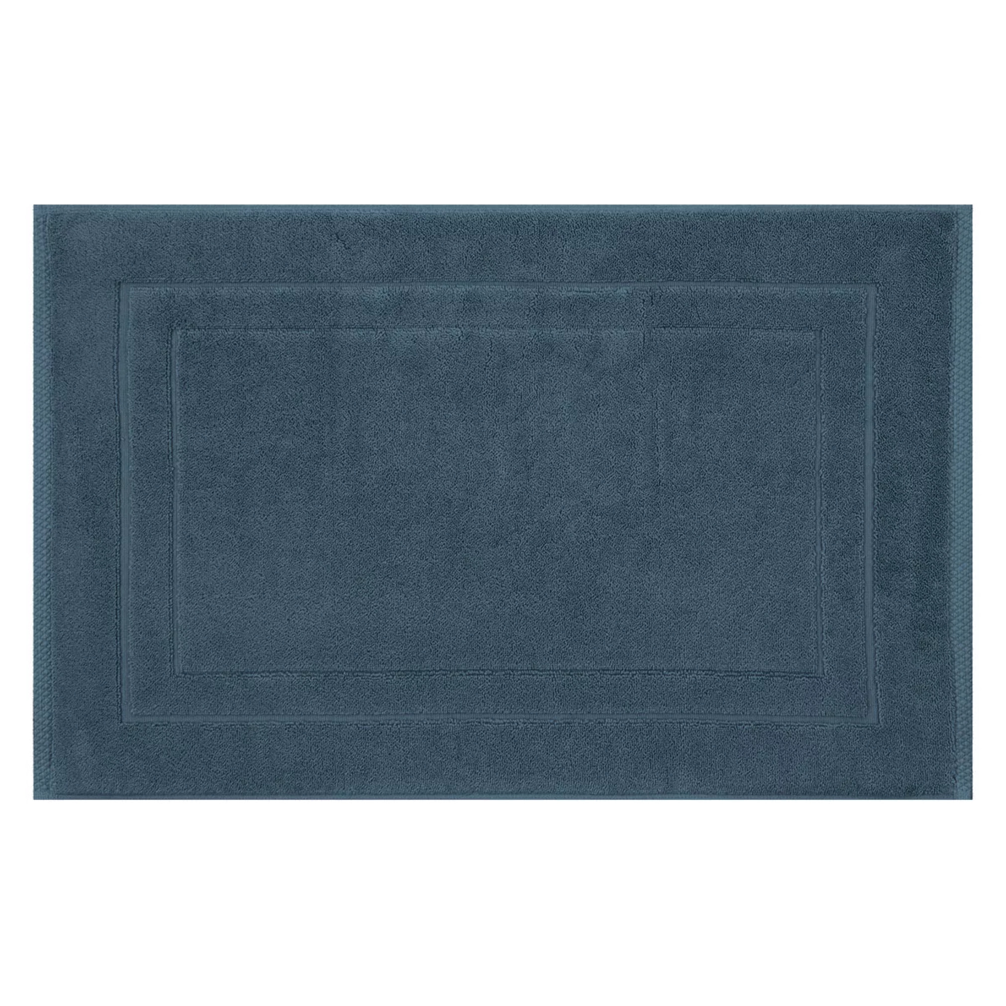 Tapis de bain pur coton 900 g/m² uni bleu Elea bleu ardoise