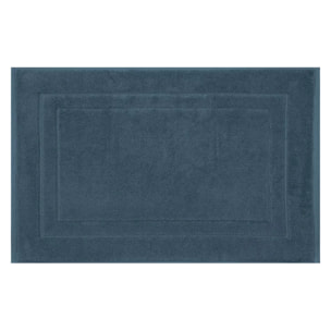 Tapis de bain pur coton 900 g/m² uni bleu Elea bleu ardoise