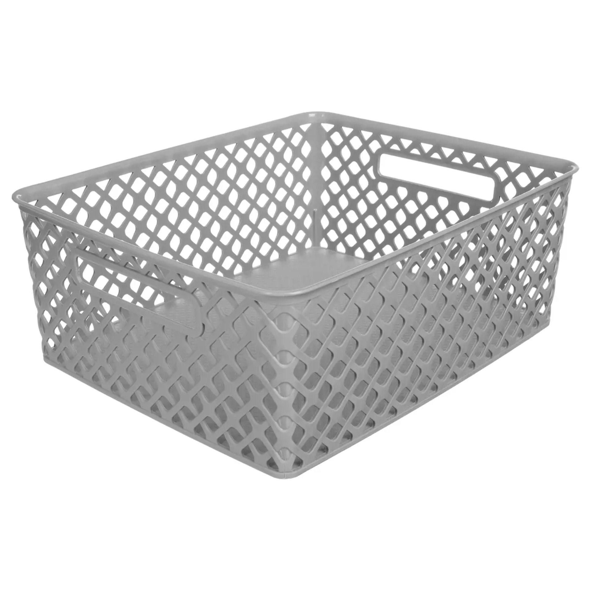 Panier en plastique 11L "Folk" gris