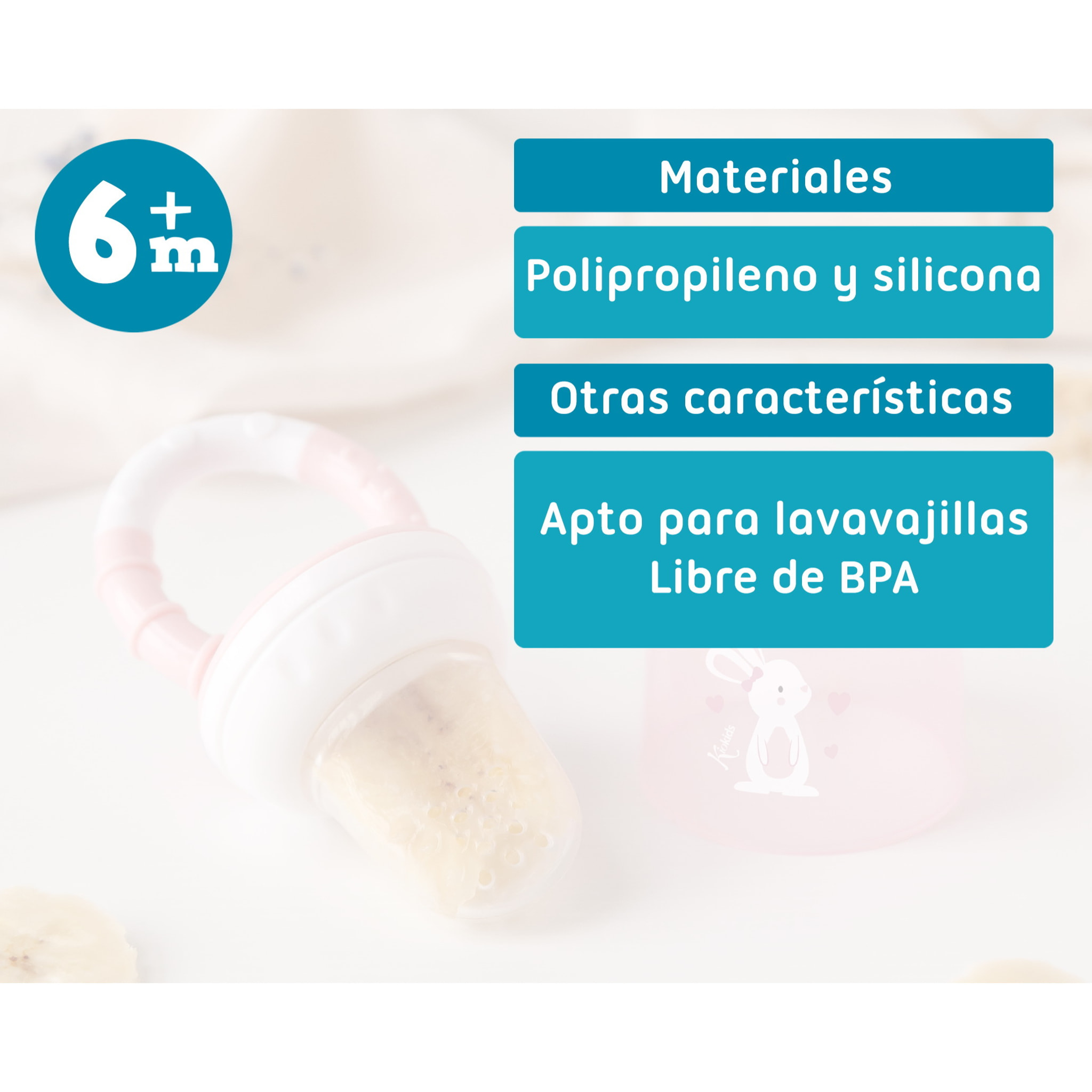 ALIMENTADOR ANTIAHOGO EN SILICONA CONEJITO ROSA