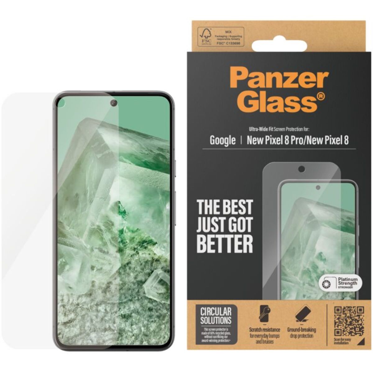 Protège écran PANZERGLASS Google Pixel 9 / 9 Pro UWF