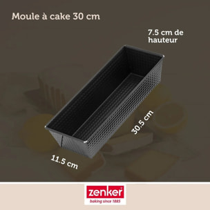 Lot de pâtisserie avec 1 Moule à Cake 30,5 cm, 1 spatule Zenker et 2 bols à mixer en inox Fackelmann