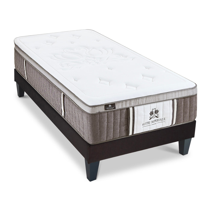 Ensemble Matelas Suite Impériale & Sommier KIT15, 35 cm, Ressorts Ensachés, Micro-Ressorts et Mémoire de Forme, Technologie Tri-Lattes, Soutien Ferme