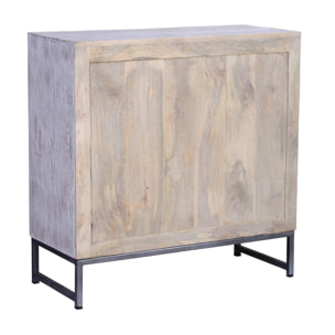 Cómoda de Madera de Mango 80 Cm Estilo Étnico Boho Tallado