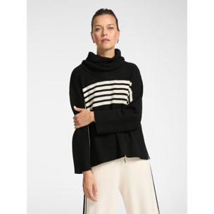 Elena Mirò - Maglia sporty con collo staccabile - Nero