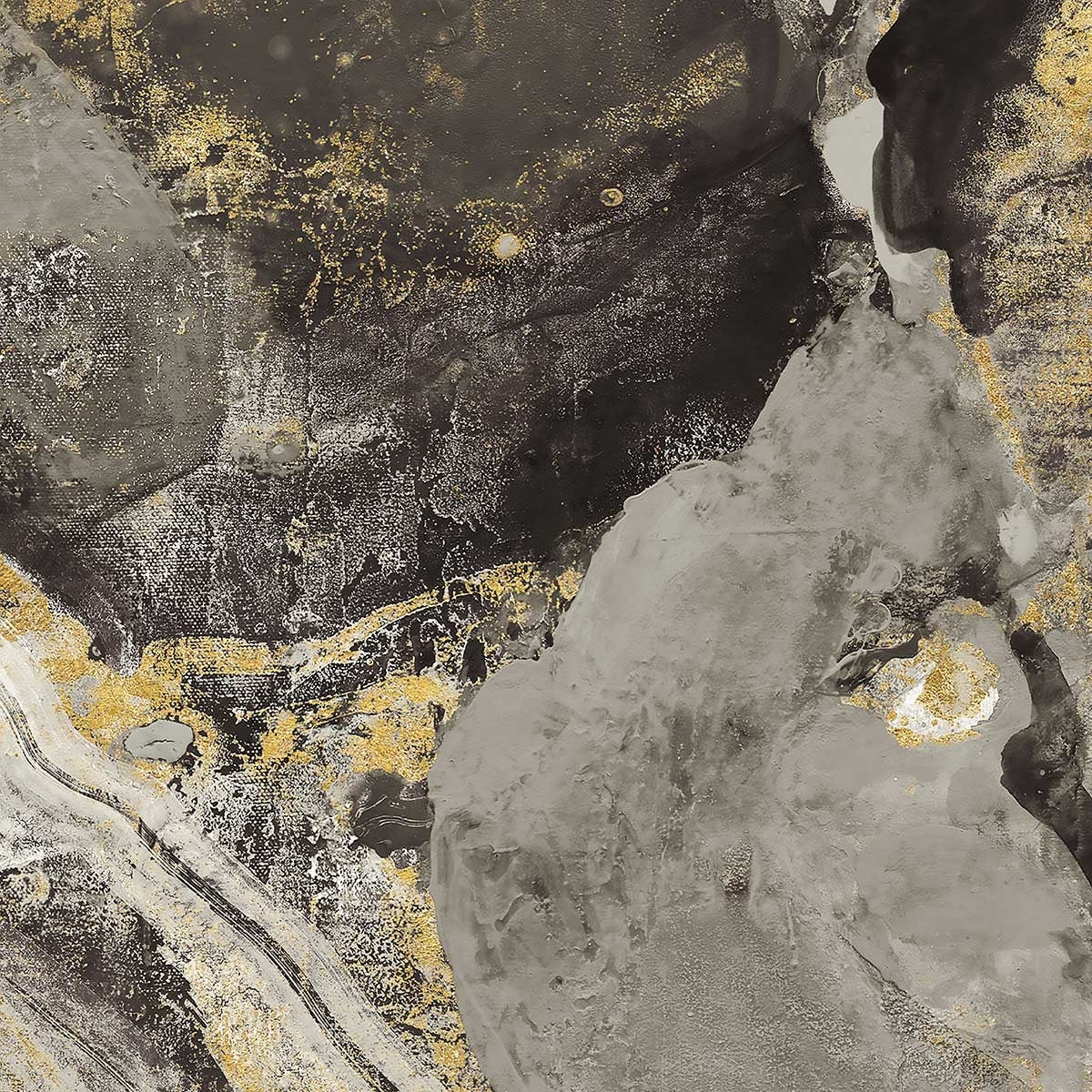 Poster Rivière d'or Affiche + cadre en bois - Noir