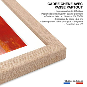 Poster sino collage Affiche + cadre en bois - Chêne