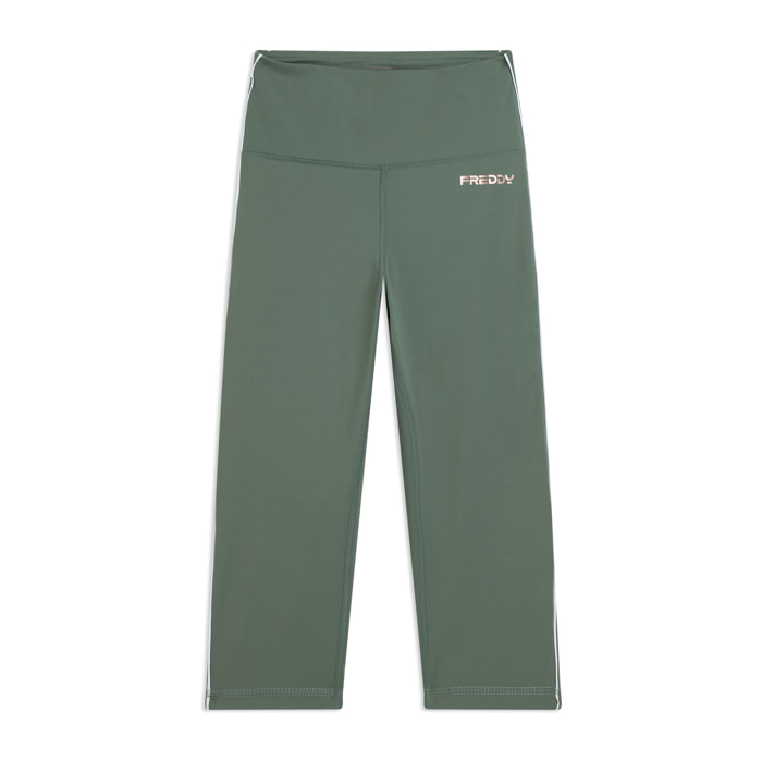 Leggings sport corsaro vita super alta e profili a contrasto