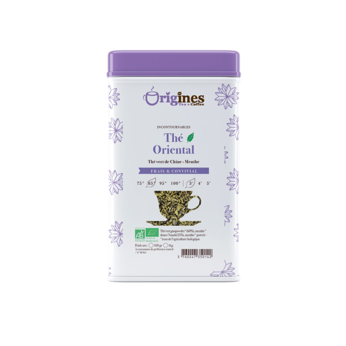 Oriental - Thé vert Bio de Chine aux 2 menthes - Boîte Métal 100g