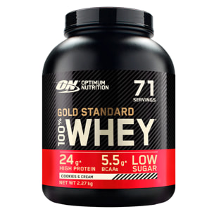 Gold Standard 100% Whey Proteine Isolate Polvere con Aminoacidi Biscotti e Panna - Barattolo da 2,27kg