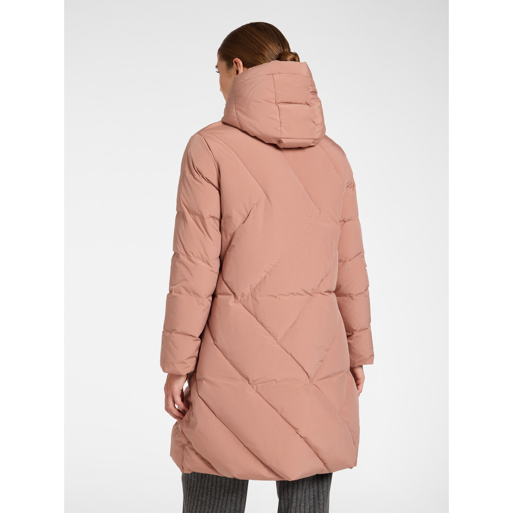 Elena Mirò - Piumino lungo in nylon trapuntato - Rosa
