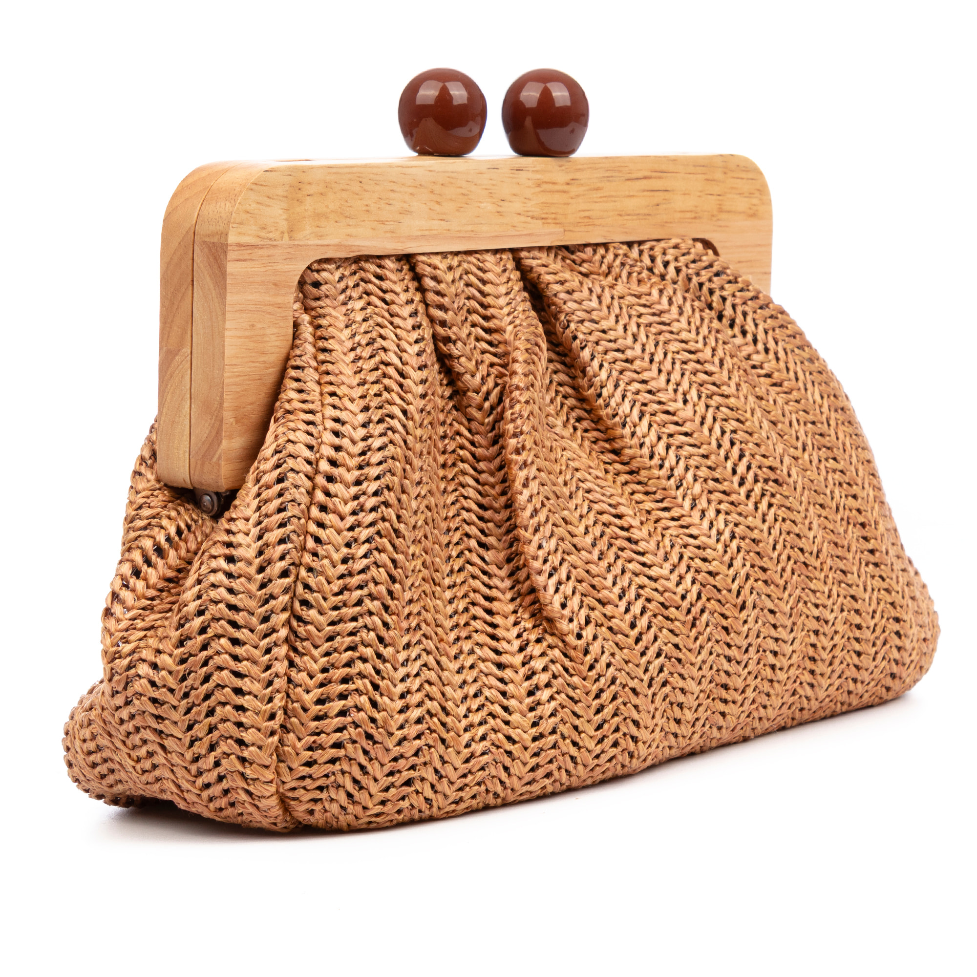 Benestare Bolso bandolera Mujer. Tela con detalles de madera natural y piel sintética.