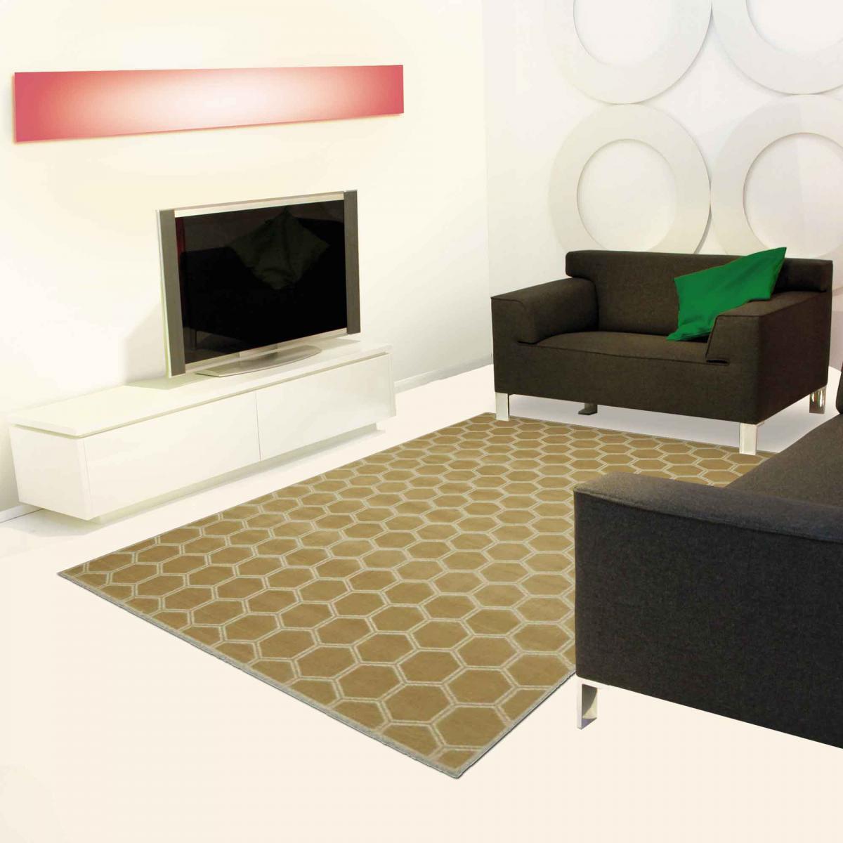 Tapis salon et chambre fait à la main en viscose motif scandinave MAQUI