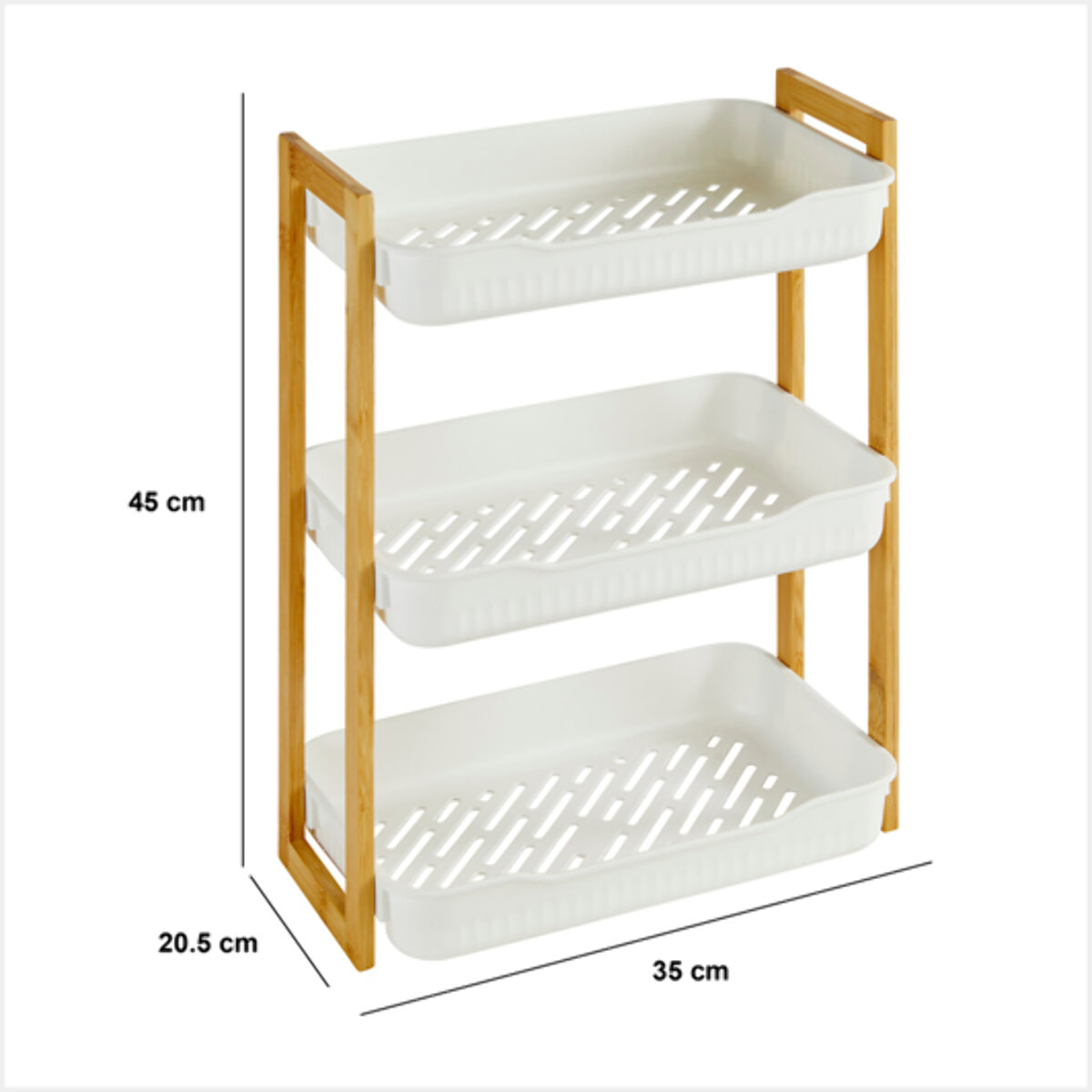 Étagère "Naturéo" 3 niveaux en bamboo