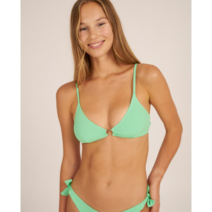 Top de bikini cerrado en tejido piqué con aro