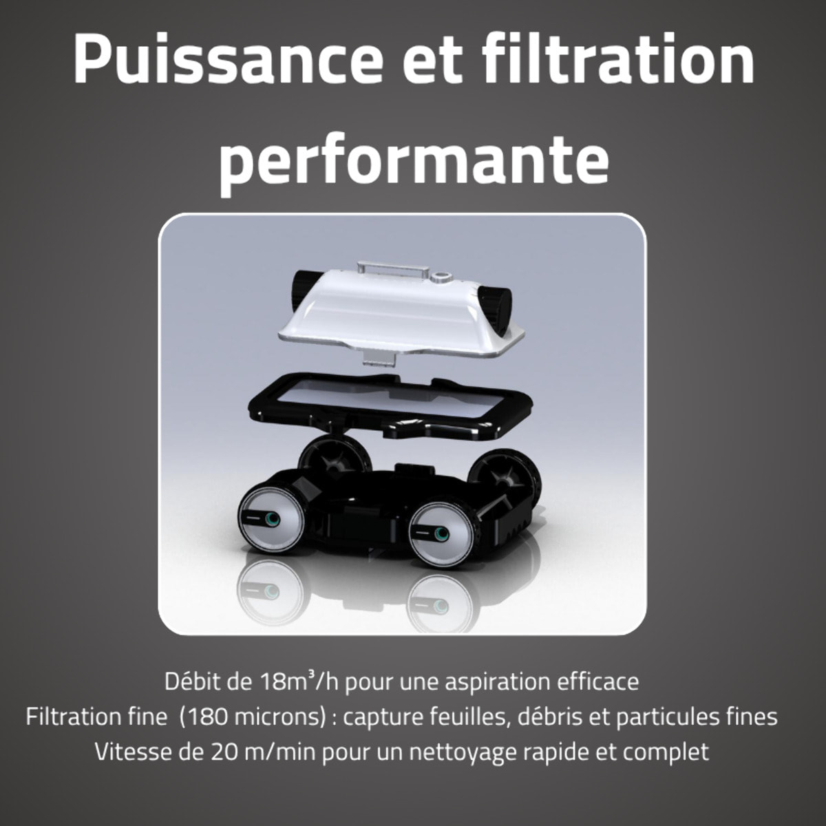 Bestway Robot piscine électrique Mia - nettoyage fond plat - 24m² max