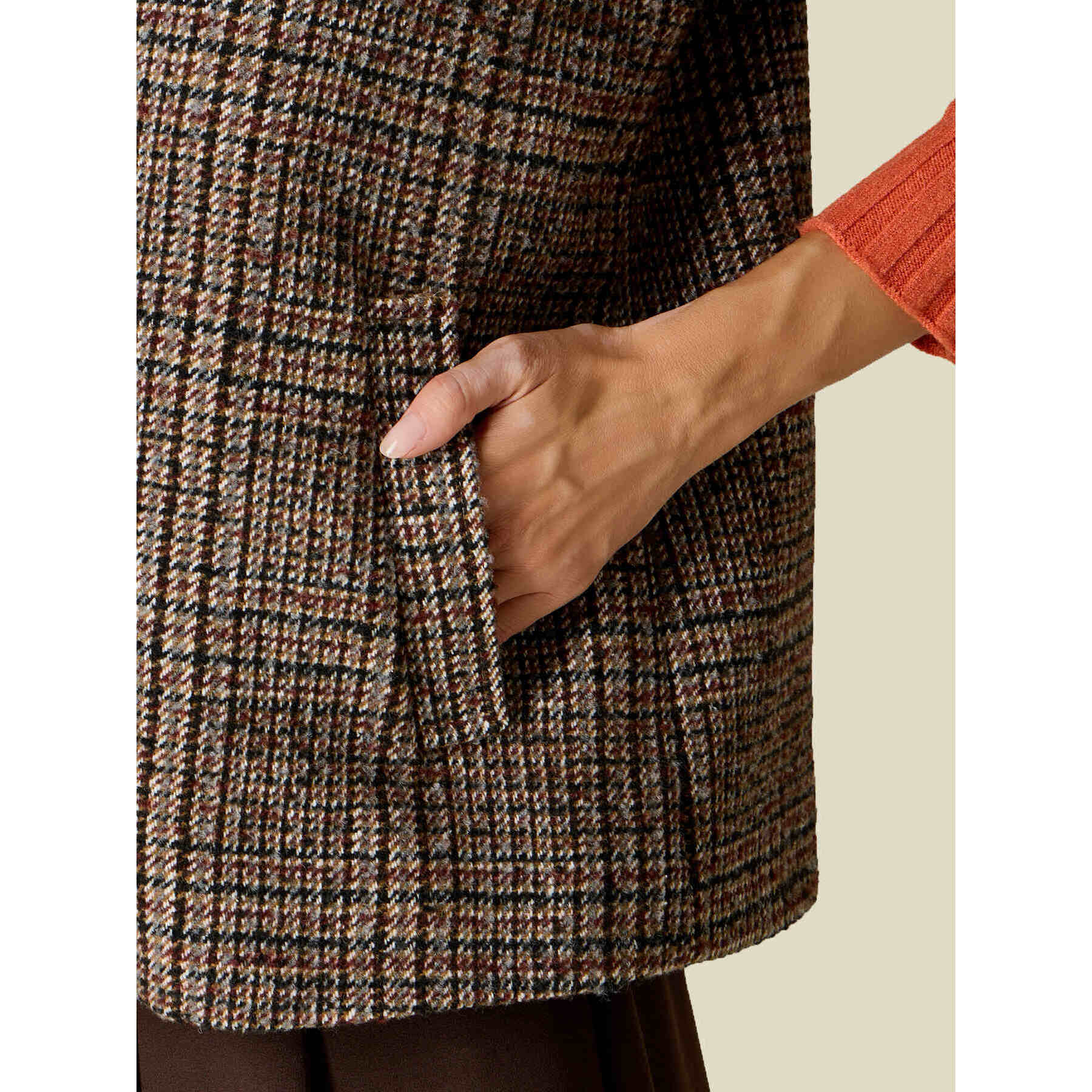 Oltre - Cappotto corto misto lana - Marrone