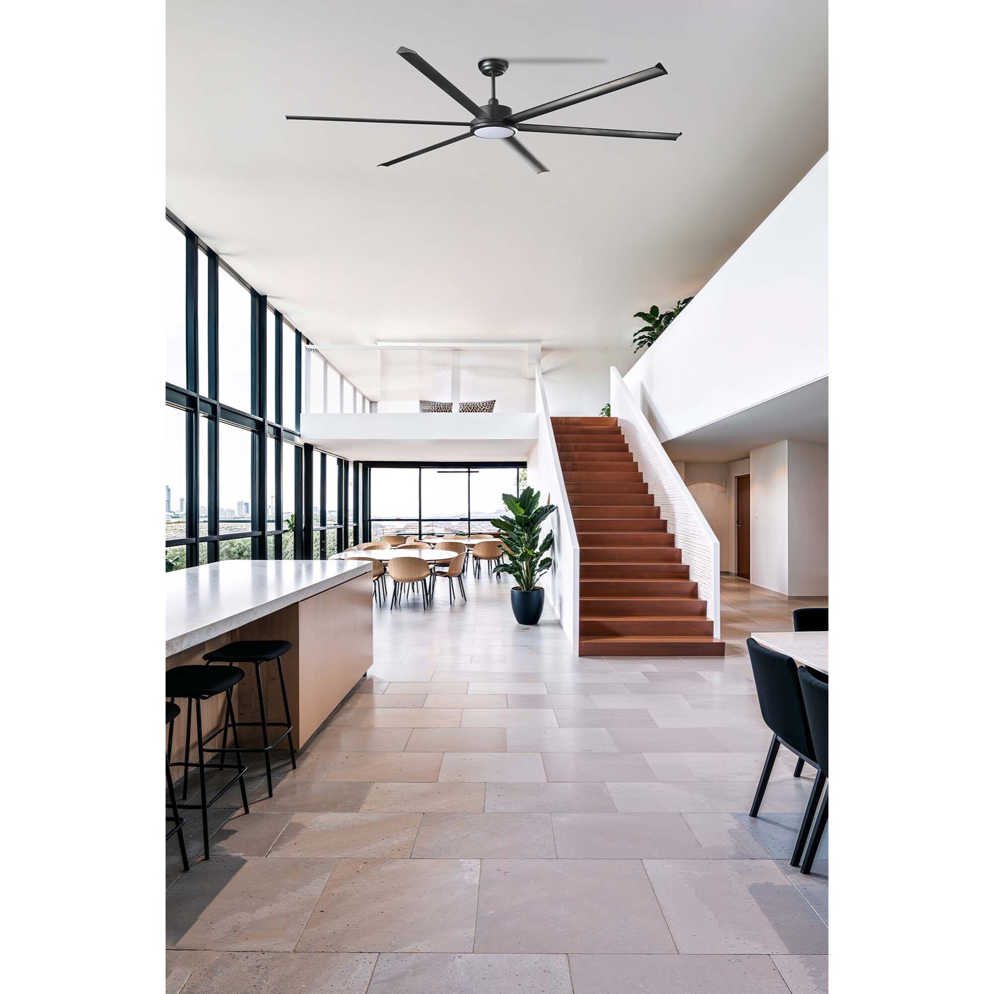 ROTTERDAM 25 XXL LED Ventilateur de plafond noire