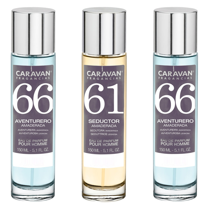 3x caravan perfume de hombre (2)nº66 nº61 - 150ml.