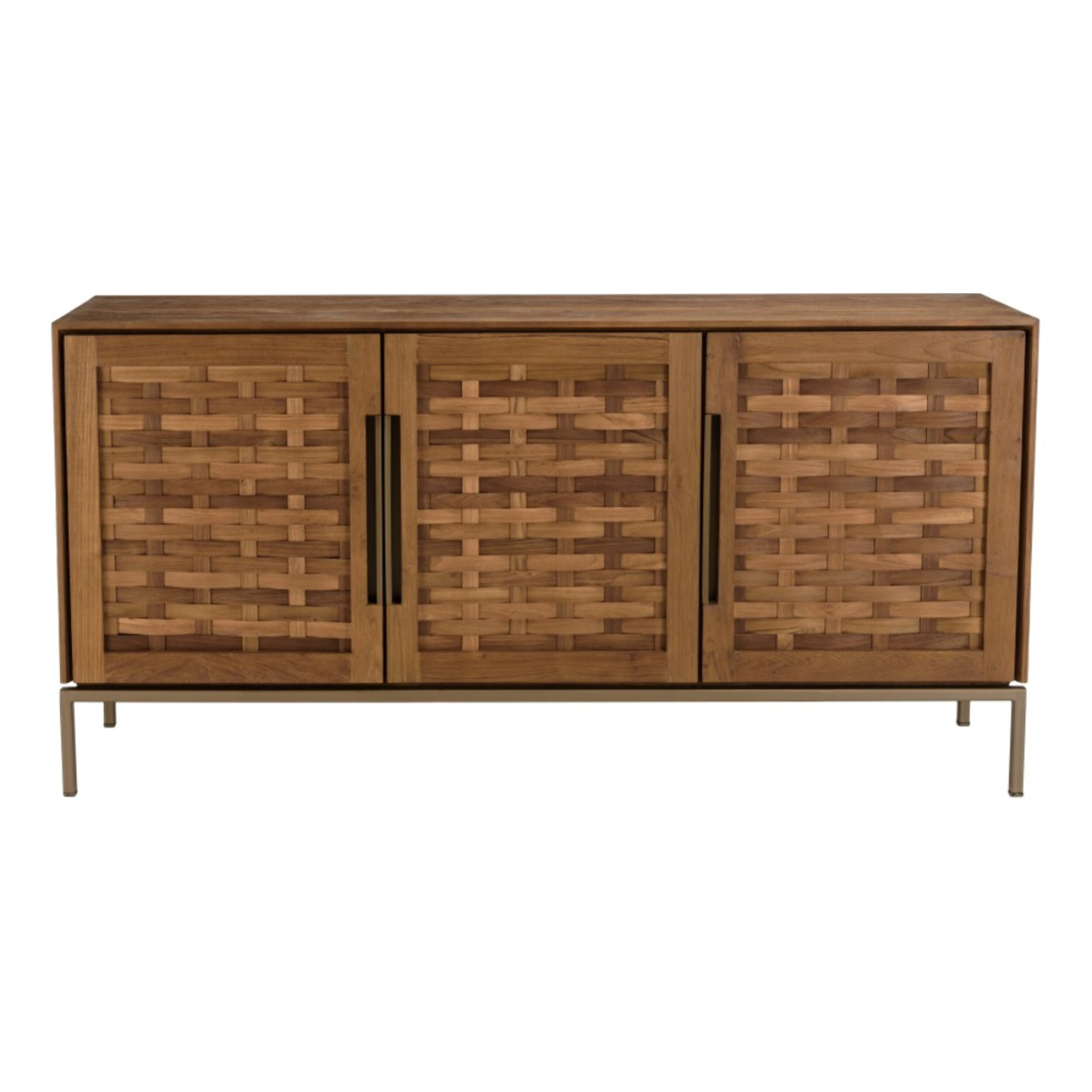 SIXTINE - Buffet en bois de teck recyclé 3 portes