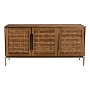 SIXTINE - Buffet en bois de teck recyclé 3 portes