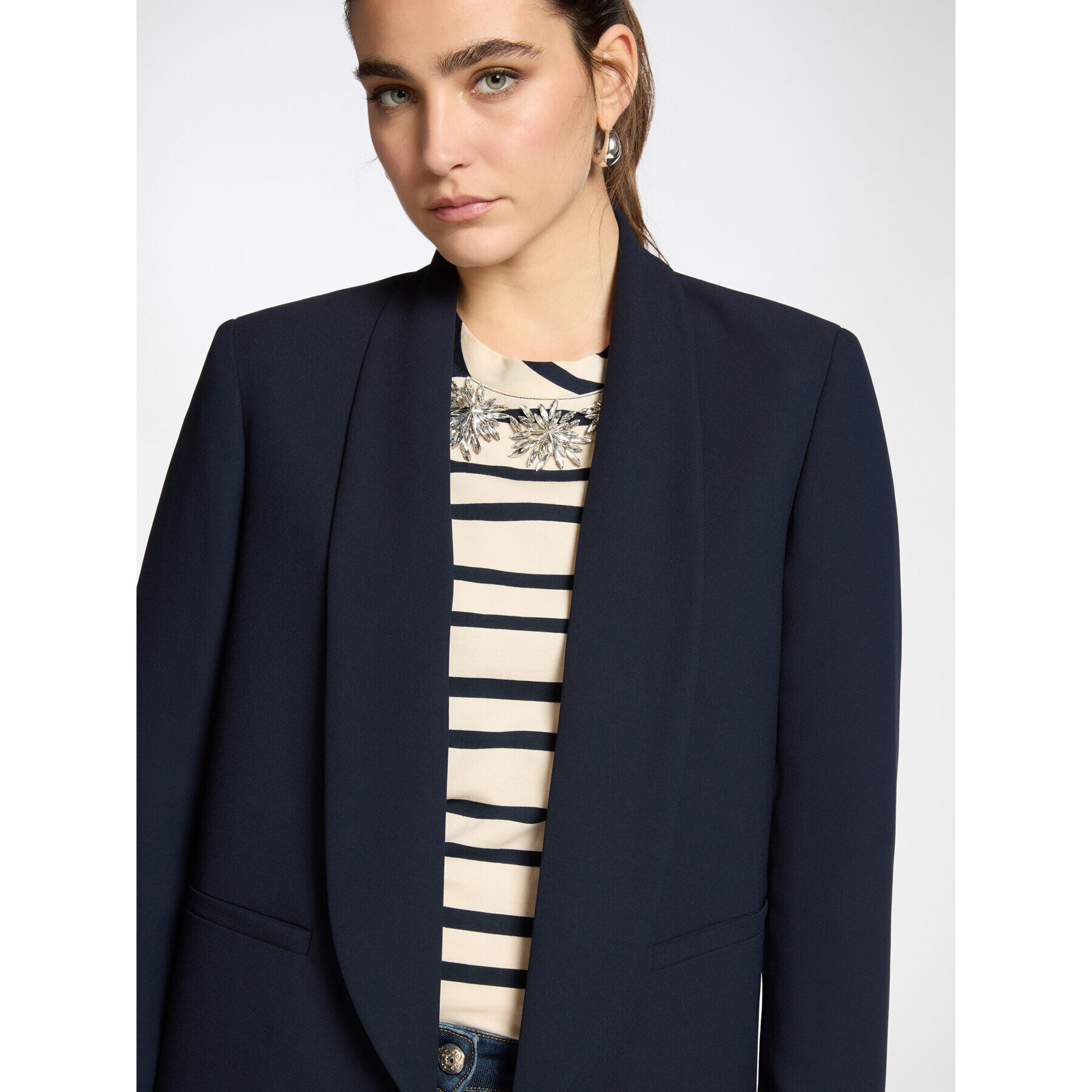 Elena Mirò - Chaqueta estructurada en crepé - Azul