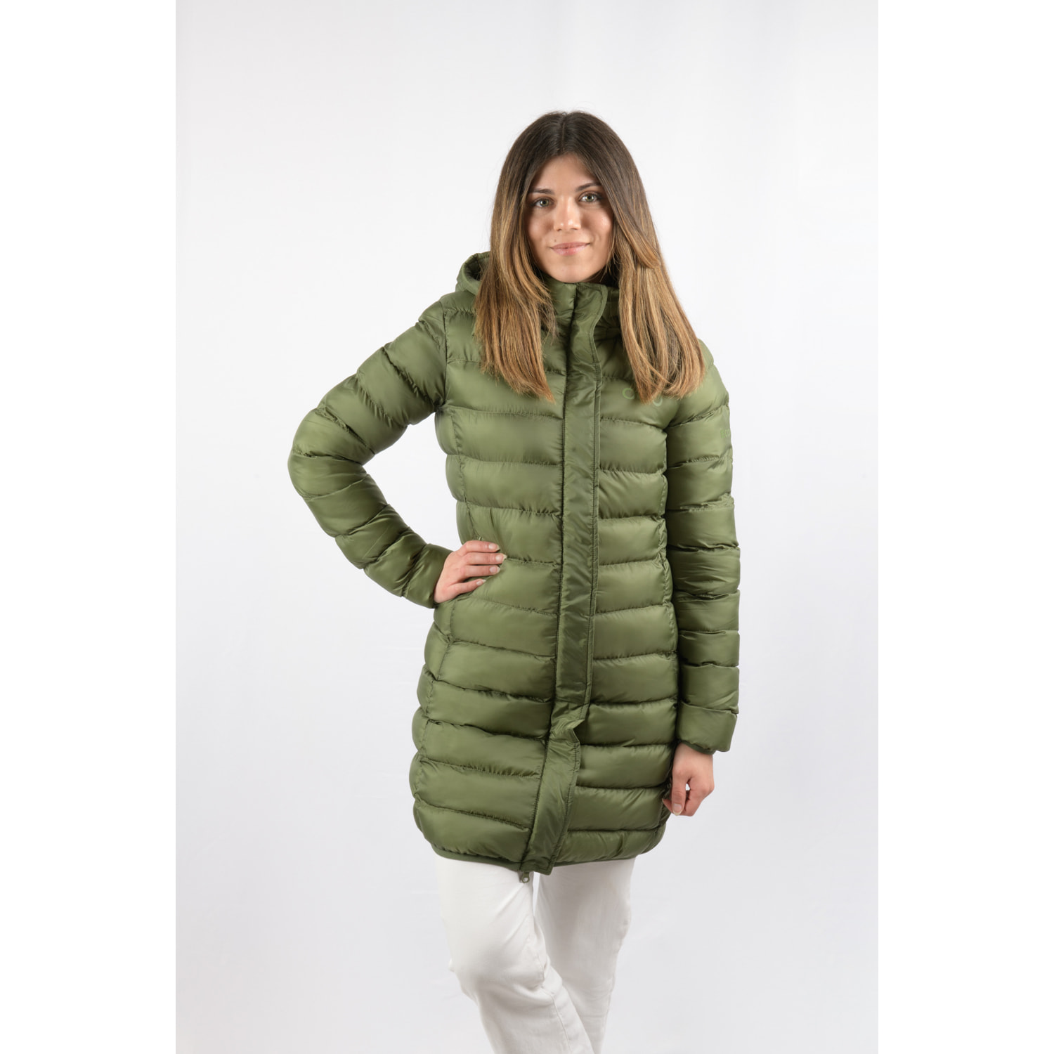 Chaqueta Munich Long Jacket marca ECOON - verde oscuro