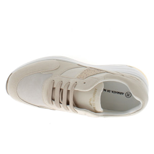 Armata di Mare Scarpe Donna Sneakers Casual Zeppa con Soletta in Memory Foam AMD S51H63 Beige Gold