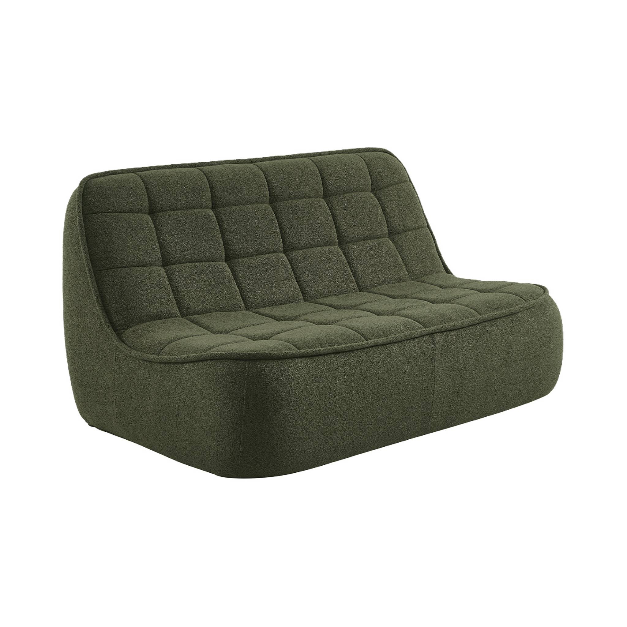 Canapé compressé modulable bouclette texturée 3 places avec repose pied BONI