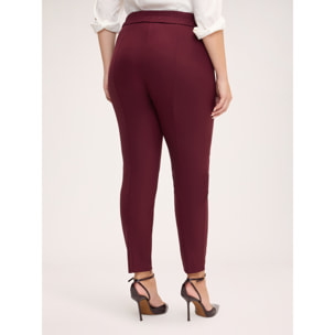 Fiorella Rubino - Pantaloni skinny con zip al fondo - Bordeaux