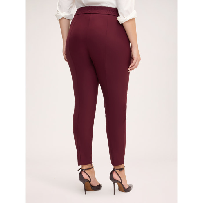 Fiorella Rubino - Pantaloni skinny con zip al fondo - Bordeaux