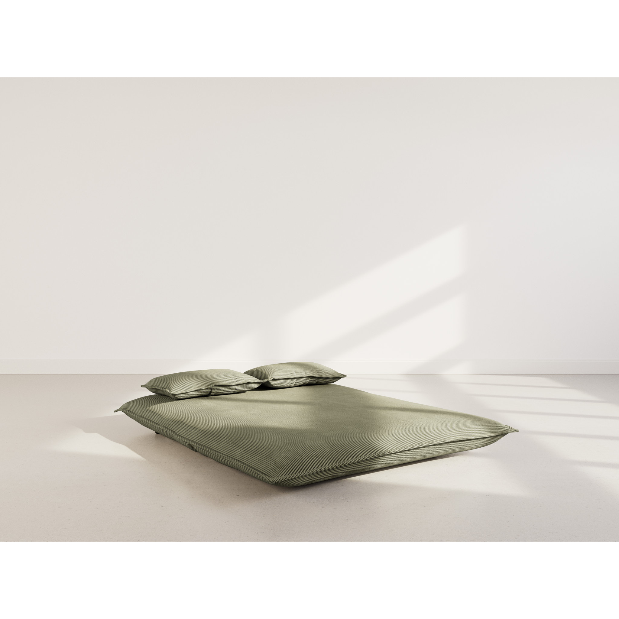 Candice - Banquette 2 places convertible clic-clac en velours côtelé - Vert