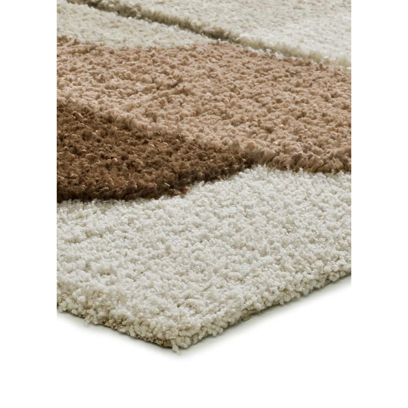 EMBER Alfombra infantil shaggy escandinava Beige y Rosa, varias medidas disponibles.
