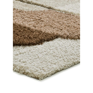 EMBER Alfombra infantil shaggy escandinava Beige y Rosa, varias medidas disponibles.
