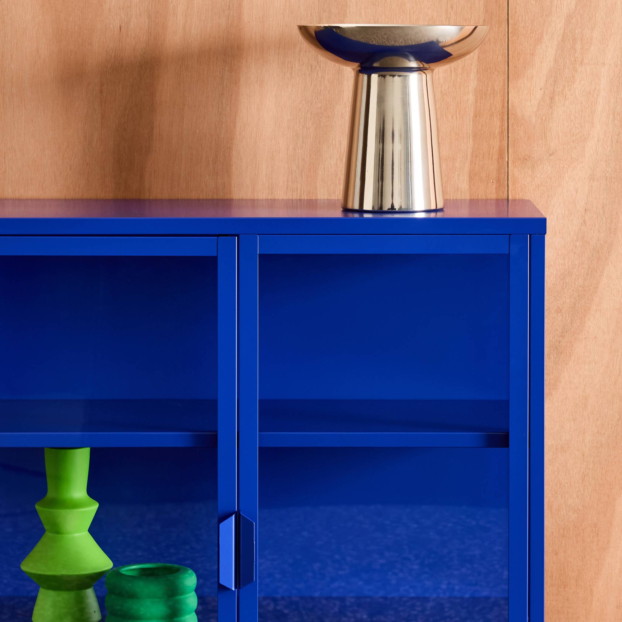 Armoire vitrine acier et verre trempé 2 portes 80cm ARKANSAS