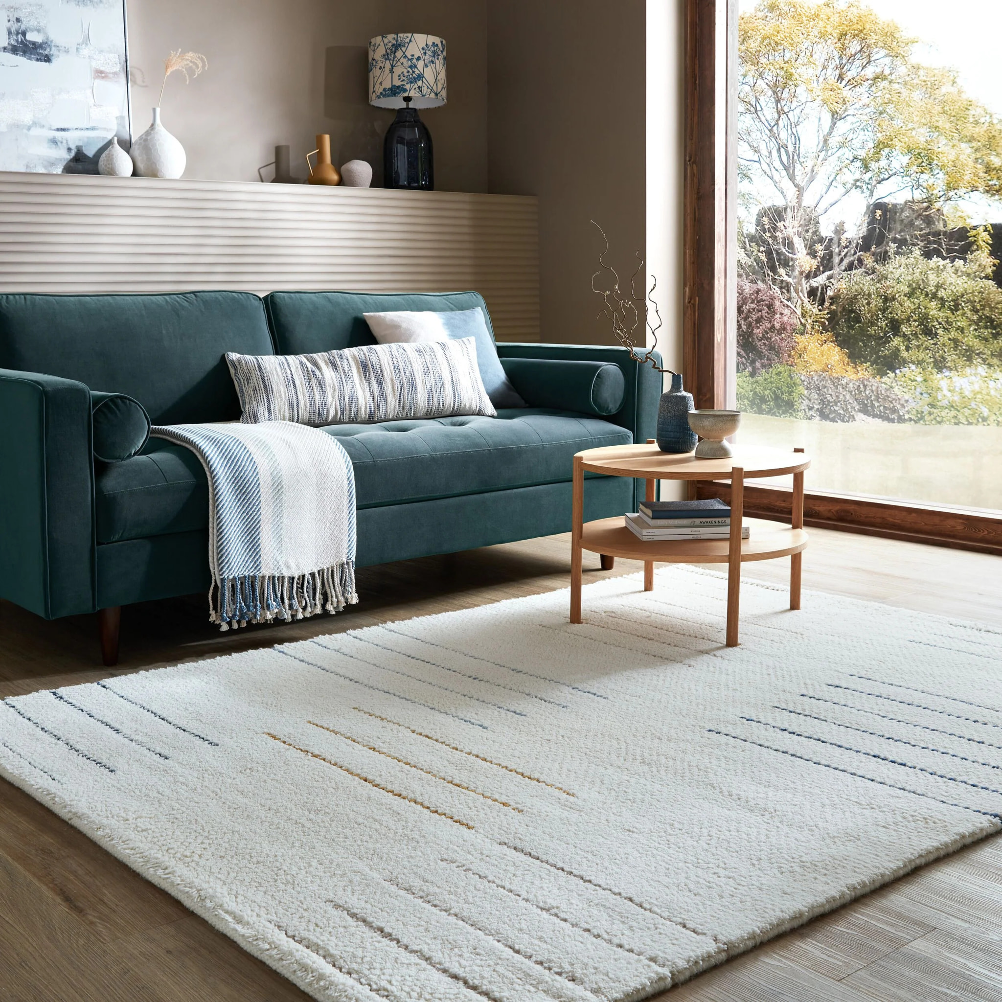 Tapis en laine bleu DOTTIE GEOMETRIC Bleu